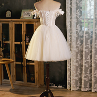 Champagne tulle short prom dress homecoming dress - Thumbnail 2