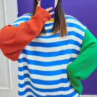 Color Block Stripe Jumper Sweater - Thumbnail 1