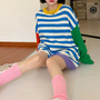 Color Block Stripe Jumper Sweater-2