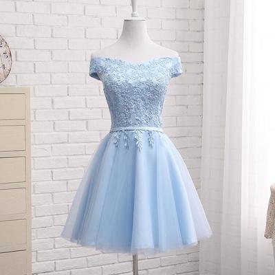 Cute blue homecoming dress for party - Thumbnail 3