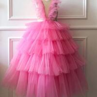 Beautiful Pleated Tulle Flower Girl Pageant Dresses Birthday  - Thumbnail 1