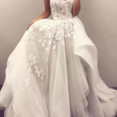 Sweetheart wedding dresses bridal gown with lace appliques - Thumbnail 2