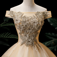 Champagne lace sequins long ball gown formal gown - Thumbnail 2