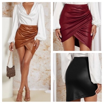 Faux leather skirt-td - Thumbnail 1