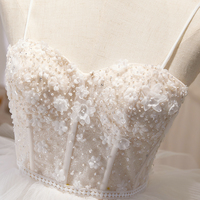 Champagne tulle long ball gown A-line formal gown - Thumbnail 1