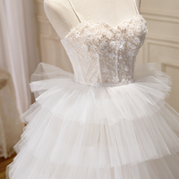 Champagne tulle long ball gown A-line formal gown - Thumbnail 3