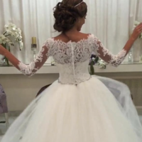 Wedding Dresses Bridal Gown Waist with Rhinestones - Thumbnail 1