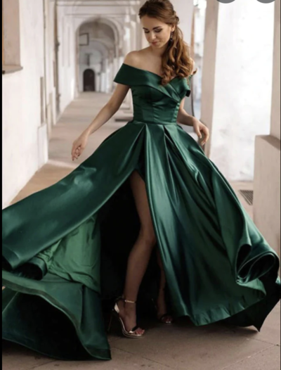 Off Shoulder Prom Dresses Slit Side PD45