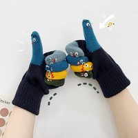 Funny Expression Warm Stretch Mittens Gloves - Thumbnail 2