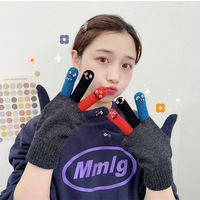 Funny Expression Warm Stretch Mittens Gloves - Thumbnail 4