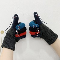 Funny Expression Warm Stretch Mittens Gloves - Thumbnail 3