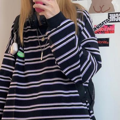 90's stripe color block sweatshirt