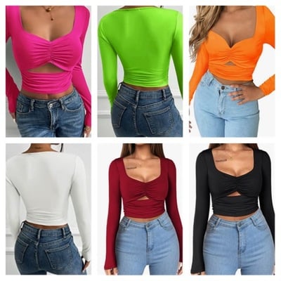 Long sleeve cutout crop-td - Thumbnail 2