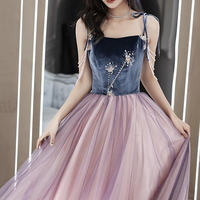 Stylish tulle long A-line prom dress evening dress - Thumbnail 3