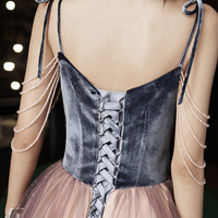 Stylish tulle long A-line prom dress evening dress - Thumbnail 5