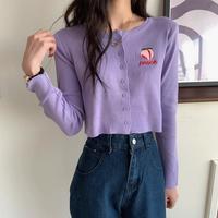 Peach Embroidery Knit Top - Thumbnail 7