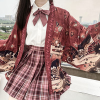 Original Design Genuine Yuori Japanese Outer Cloak Sunscreen and Wind Loose Men's and Women's Cardigan Kimono Jacket - Thumbnail 9