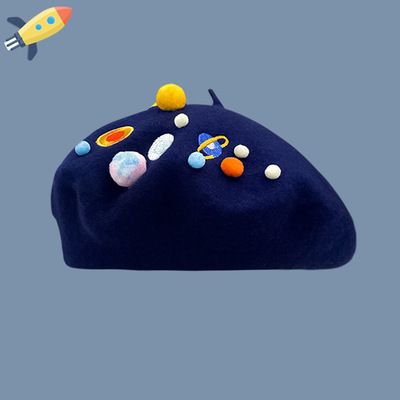 Planet Woolen Beret Hat