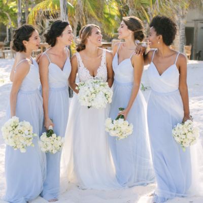 Spaghetti straps bridesmaid dresses beach bd8 - Thumbnail 1