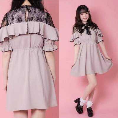 New original lace fungus fringe bow dress
