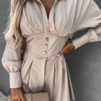 Elegant Women's Long Sleeve Dress - Thumbnail 2