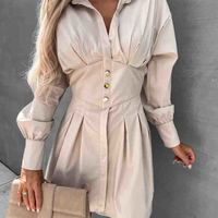 Elegant Women's Long Sleeve Dress - Thumbnail 1