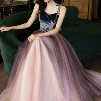 Stylish tulle long A-line prom dress evening dress - Thumbnail 7
