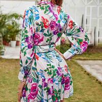 Elegant Women's Printed Long Sleeve Dress - Thumbnail 2