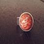 "Caroline" Coral Matrix Silver Ring-1