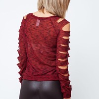 Lips cut sleeve sequence top - Thumbnail 2