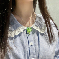 Pretty Crystal Transparent Lucky Fortune 4 Four Leaf Clover Jewelry Power Energy Chains Necklace Pendant - Thumbnail 1