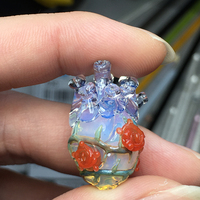 Pretty Crystal Transparent Sky Blue Red Pink Heart Rose Vine Garden Forest Jewelry Power Energy Chains Necklace Pendant - Thumbnail 3