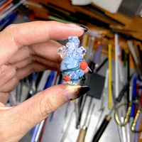 Pretty Crystal Transparent Sky Blue Red Pink Heart Rose Vine Garden Forest Jewelry Power Energy Chains Necklace Pendant - Thumbnail 2