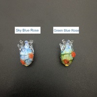 Pretty Crystal Transparent Sky Blue Red Pink Heart Rose Vine Garden Forest Jewelry Power Energy Chains Necklace Pendant - Thumbnail 4