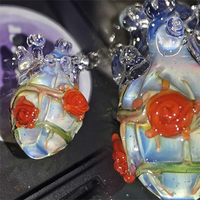 Pretty Crystal Transparent Sky Blue Red Pink Heart Rose Vine Garden Forest Jewelry Power Energy Chains Necklace Pendant - Thumbnail 6