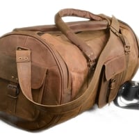 Handmade Got Leather Bag Duffer Sports GYM Overnight Air Cabin Travel Bag.   - Thumbnail 1