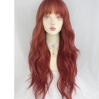 Red curly long wig - Thumbnail 3