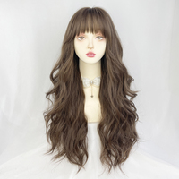 Milk Tea Gray Brown Curly Long Wig - Thumbnail 3