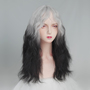 Black and White Gradient Curly Long Y2K Wig-3