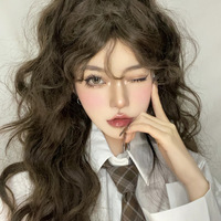 JK Brown Curly Long Wig - Thumbnail 1