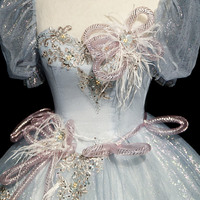 Blue tulle long A-line ball gown formal gown - Thumbnail 1