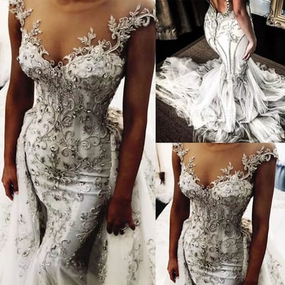 Luxurious wedding dresses bridal gown with rhhinestones - Thumbnail 4