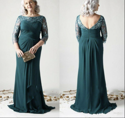 Dark Green Mother of the Bride Dresses with Beaded Lace