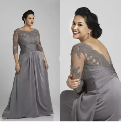 Plus Size Mother of the Bride Dresses with Lace Appliques