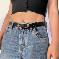 Free Shipping-Y2K OVAL BUCKLE BELT - Thumbnail 1