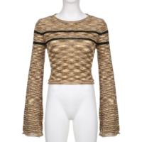 Free Shipping-90s SPACE DYE TRUMPET SLEEVE SWEATER  - Thumbnail 3