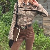 Free Shipping-90s SPACE DYE TRUMPET SLEEVE SWEATER  - Thumbnail 9