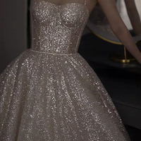 Sparkling Sequin Long Prom Dress Evening Dress - Thumbnail 3