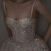Sparkling Sequin Long Prom Dress Evening Dress - Thumbnail 4