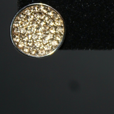 Gold hammered disc bling earrings